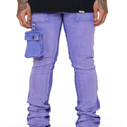 “SMOOTH” PURPLE-BLUE STACKED FLARE JEAN