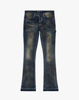 KIDS  "KAID" DIRTY WASH STACKED FALRE