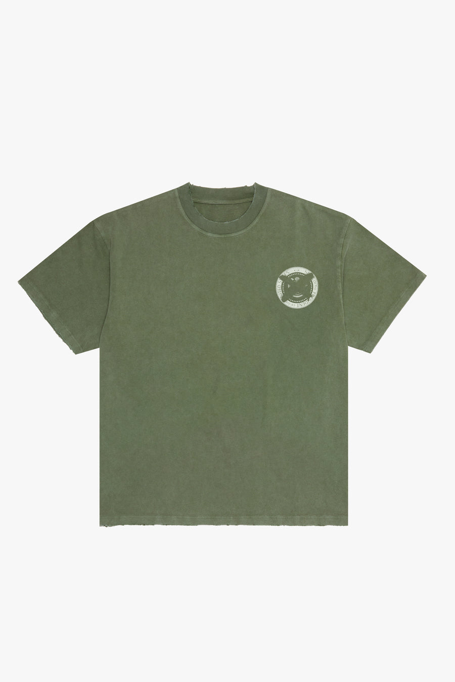 "POWER TO US" VINTAGE OLIVE TEE