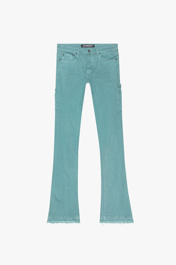 "MR. EXTENDO" OCEAN BLUE STACKED FLARE JEAN