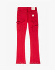 “PURPOSE" RED STACKED FLARE JEAN