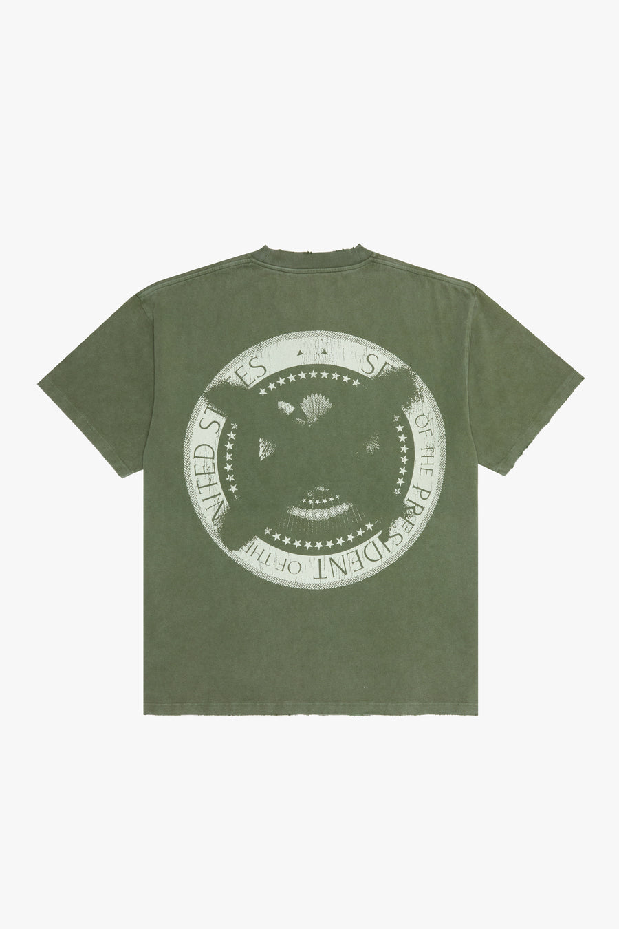 "POWER TO US" VINTAGE OLIVE TEE