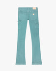 "MR. EXTENDO" OCEAN BLUE STACKED FLARE JEAN