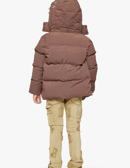 "GOYO" BROWN KIDS PUFFER JACKET