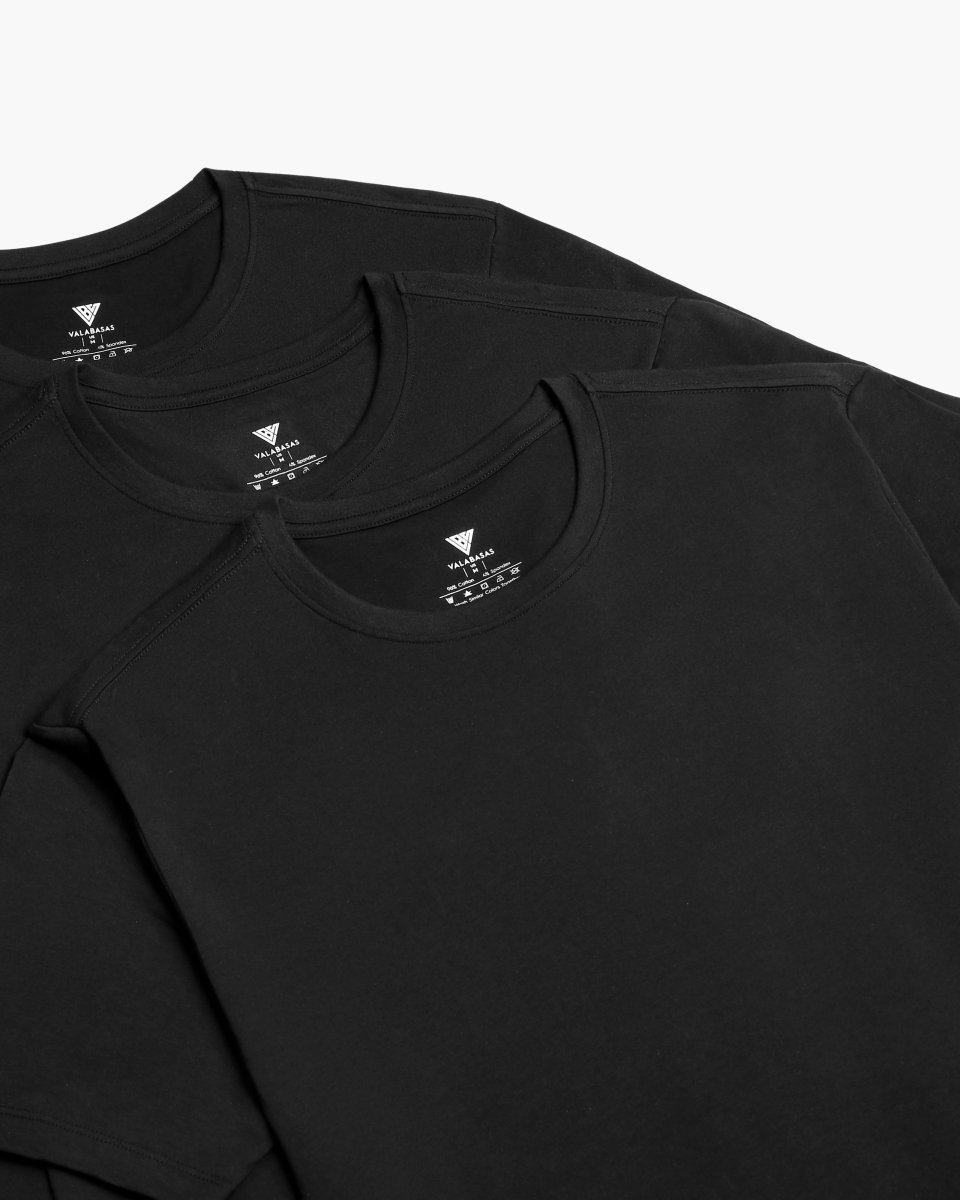 3 - Pack Essential Undershirt Tee Black - Valabasas