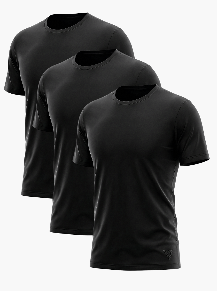 3 - Pack Essential Undershirt Tee Black - Valabasas
