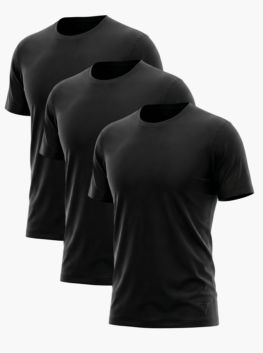 3 - Pack Essential Undershirt Tee Black - Valabasas