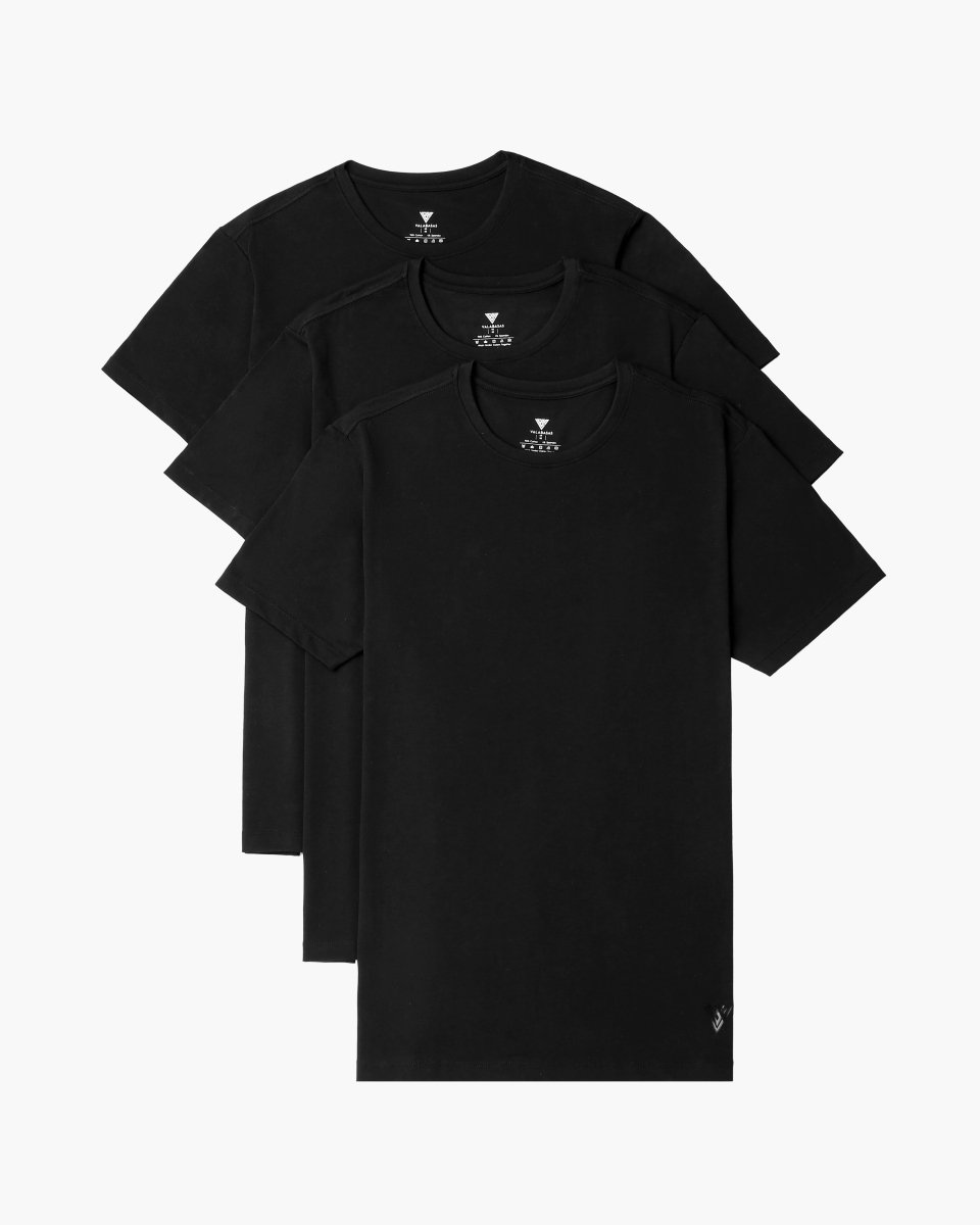 3 - Pack Essential Undershirt Tee Black - Valabasas