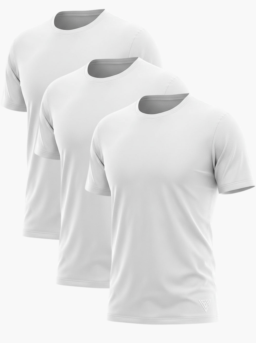 3 - Pack Essential Undershirt Tee White - Valabasas