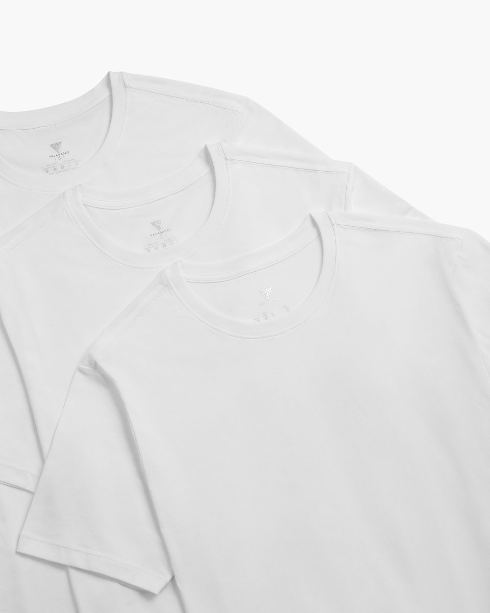 3 - Pack Essential Undershirt Tee White - Valabasas
