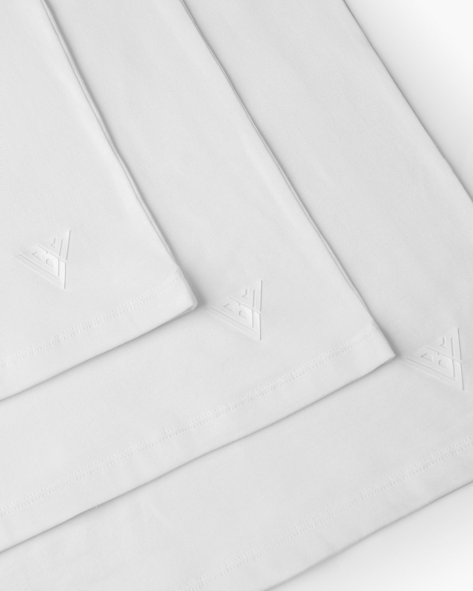 3 - Pack Essential Undershirt Tee White - Valabasas