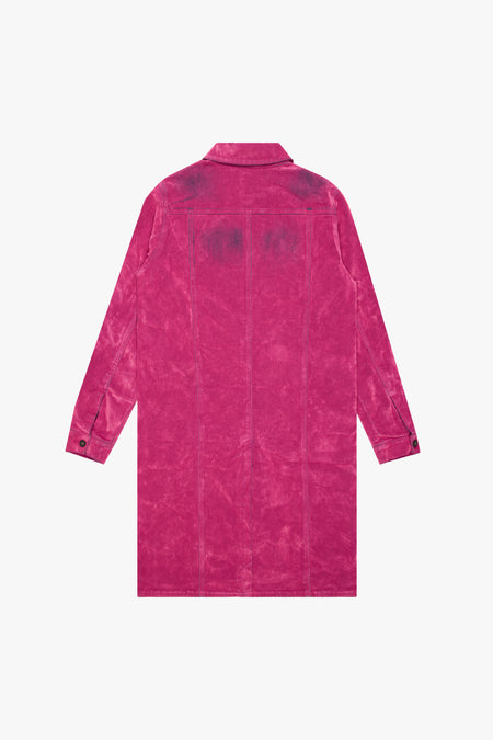 "NOCTURNE" PINK SUEDE TRENCH COAT
