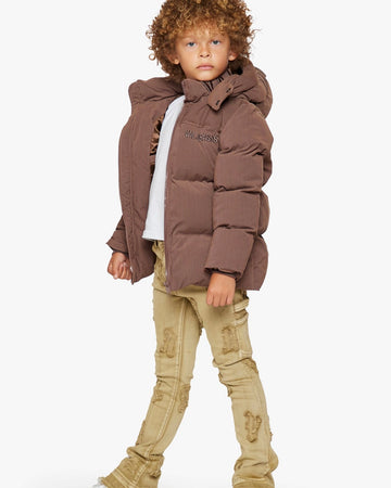 "GOYO" BROWN KIDS PUFFER JACKET