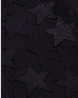 "V-STARS” BLACK STACKED FLARE JEAN