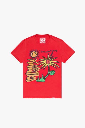 "SUN WILL SHINE" VINTAGE RED TEE