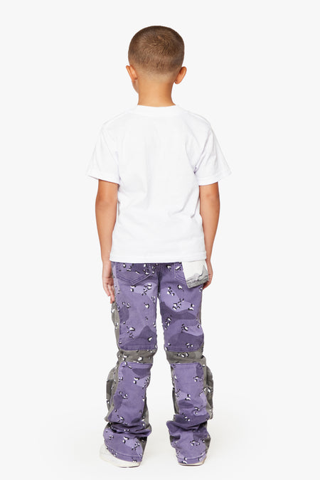 "DUAL SOLDIER” KIDS STACKED FLARE PLUM PURPLE