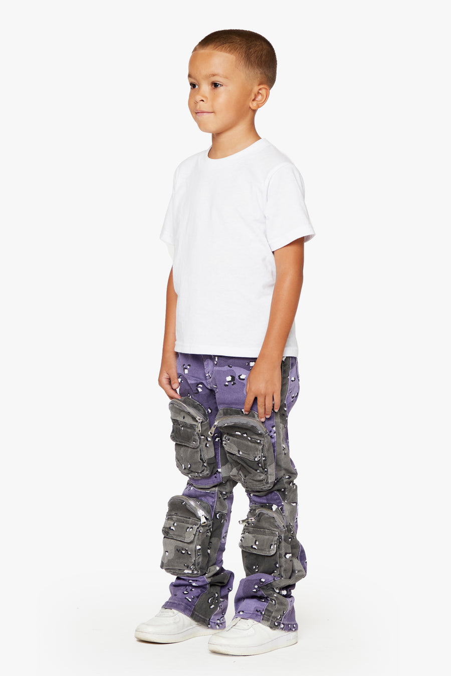 "DUAL SOLDIER" KIDS STACKED FLARE PLUM PURPLE