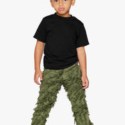 KIDS "GRIT" - STACKED FLARE OLIVE WASHED