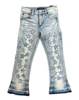 "V-STAR" KIDS STACKED FLARE "LT. BLUE WASHED"