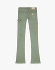 "MR. EXTENDO" LT. GREY STACKED FLARE JEAN