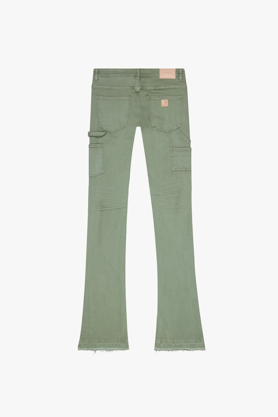 "MR. EXTENDO" LT. GREY STACKED FLARE JEAN