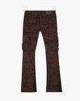 "COMMANDER" BROWN BLACK STACKED FLARE JEAN