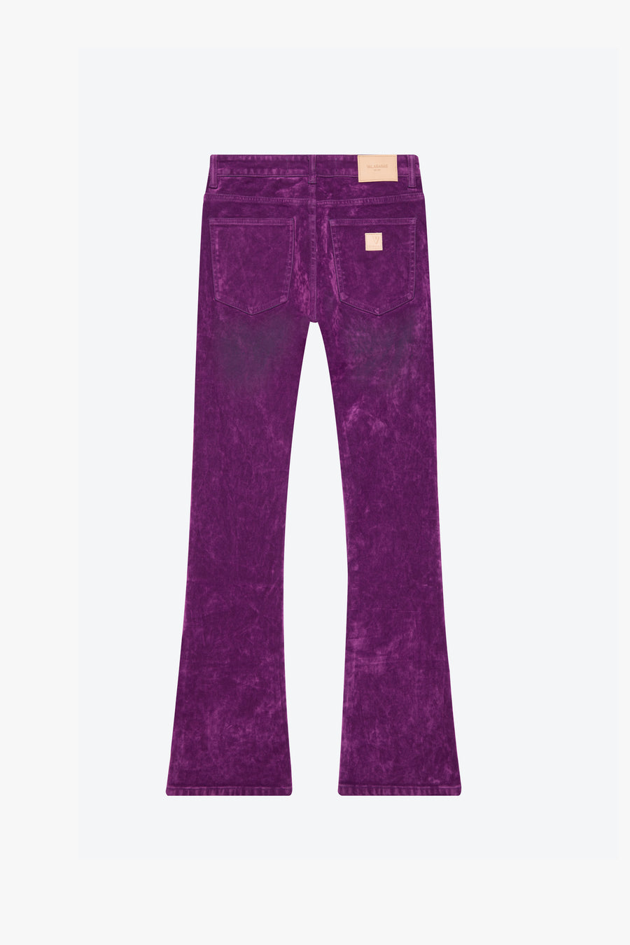 "LUXE" PURPLE SUEDE STACKED FLARE JEAN