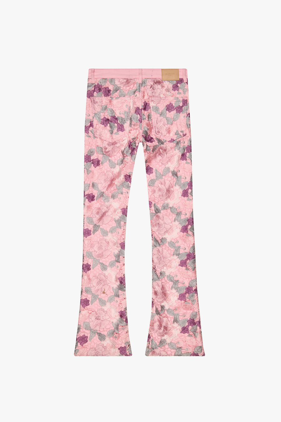 "HONEYCOMB" LAVENDER BLUSH STACKED FLARE JEAN