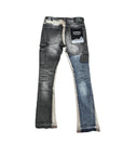 "CHICAGO" SLATE-BLUE STACKED FLARE JEAN