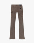 "MR. EXTENDO" BROWN STACKED FLARE JEAN