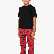 "COMMANDER" KIDS STACKED FLARE "RED BLACK CAMO"