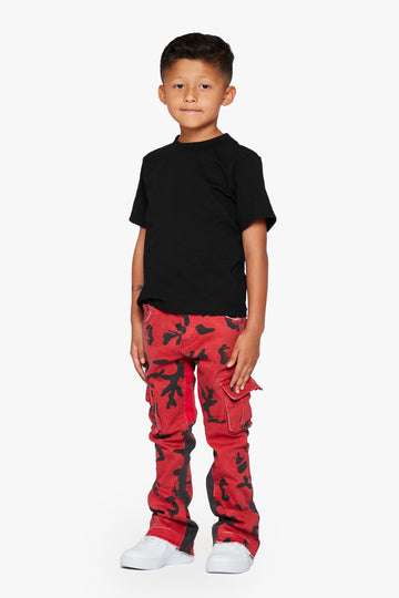 "COMMANDER" KIDS STACKED FLARE "RED BLACK CAMO"