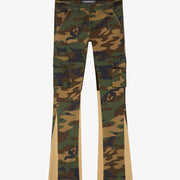 "COMMANDER" FOLIAGE GREEN STACKED FLARE JEAN