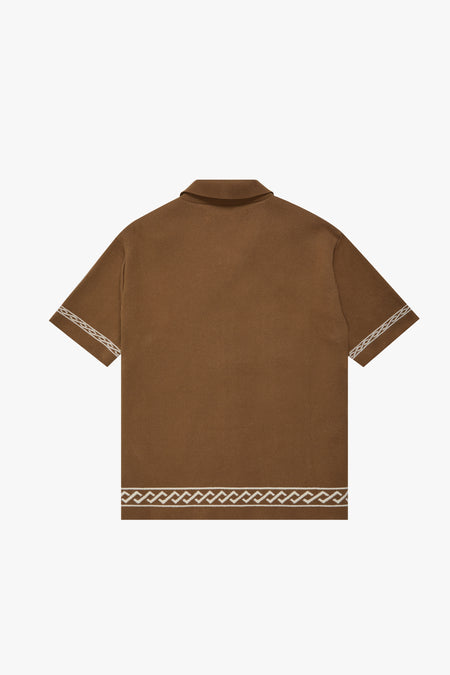 "OASIS" BROWN BUTTON-DOWN