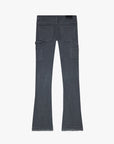 "MR. EXTENDO" BLUE STACKED FLARE JEAN