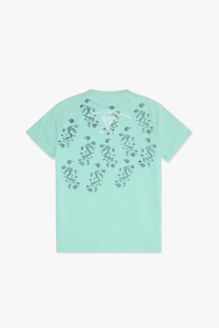 "CLOUDEDDRAGON" VINTAGE GREEN TEE