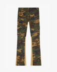 "COMMANDER" FOLIAGE GREEN STACKED FLARE JEAN