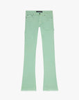 "MR. EXTENDO" GREEN STACKED FLARE JEAN (