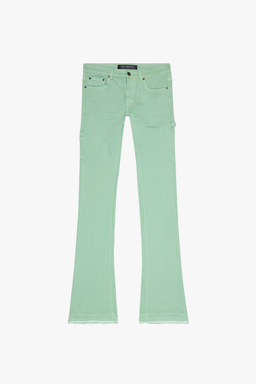 "MR. EXTENDO" GREEN STACKED FLARE JEAN (