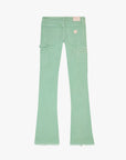 "MR. EXTENDO" GREEN STACKED FLARE JEAN (