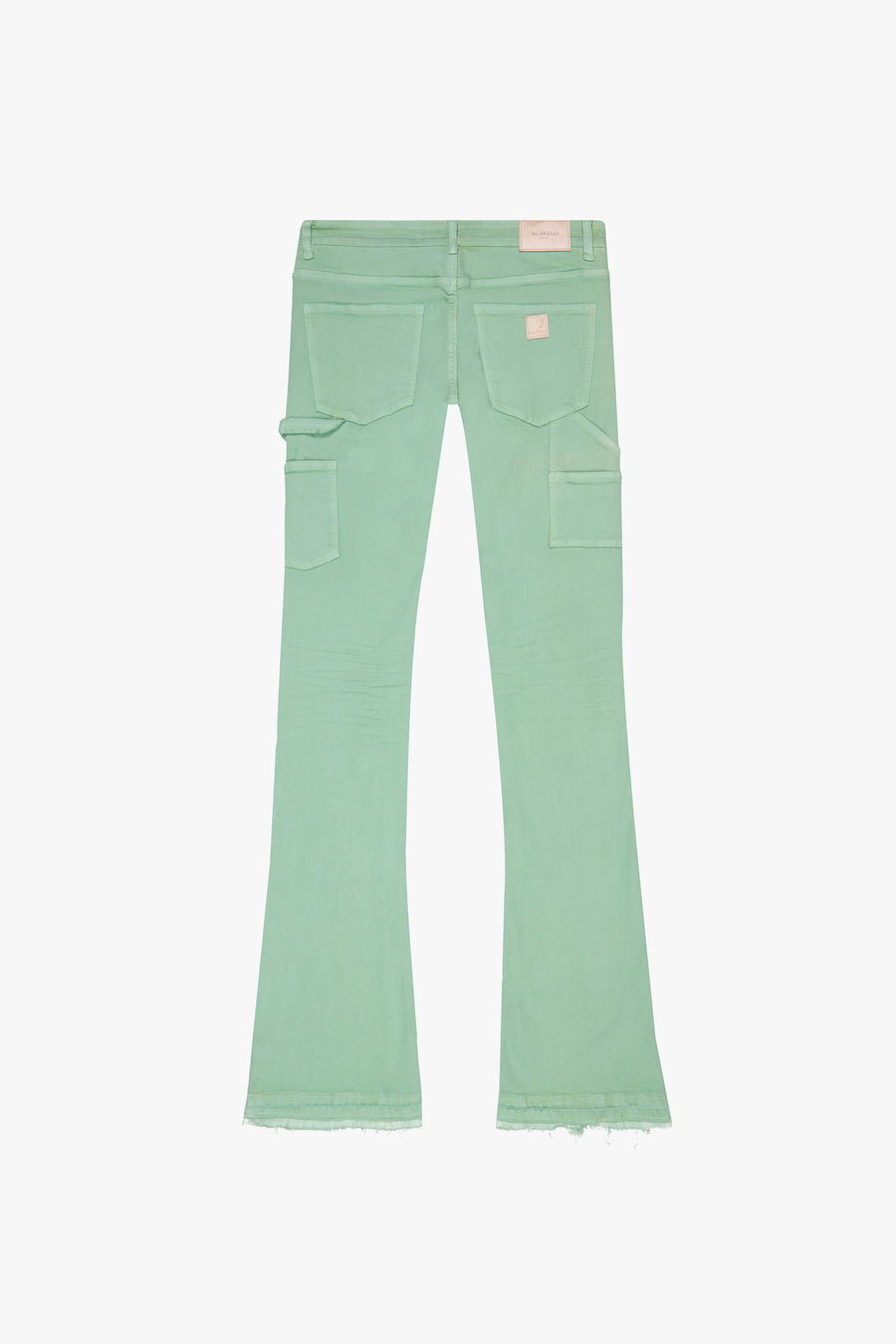 "MR. EXTENDO" GREEN STACKED FLARE JEAN (