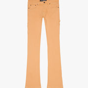 "MR. EXTENDO" TAN STACKED FLARE JEAN