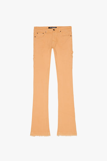 "MR. EXTENDO" TAN STACKED FLARE JEAN