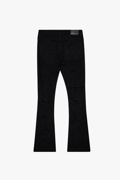 "CHASE" BLACK STACKED JEANS