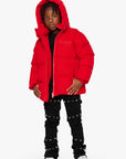 "GOYO" RED KIDS PUFFER JACKET