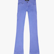 "MR. EXTENDO" PURPLE STACKED FLARE JEAN