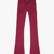 "MR.EXTENDO" PETAL PINK STACKED FLARE JEANS