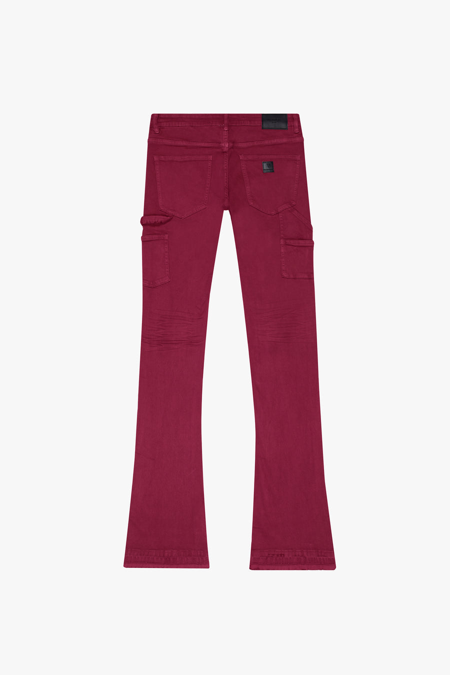 "MR.EXTENDO" PETAL PINK STACKED FLARE JEANS