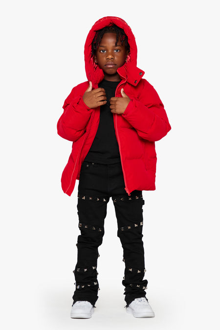 "GOYO" RED KIDS PUFFER JACKET