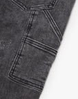 "COVERT" LT GREY STACKED FLARE JEANS